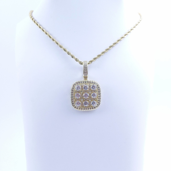 Icy Nine CZ Pendant + 20" Rope Chain - Picture 6 of 8